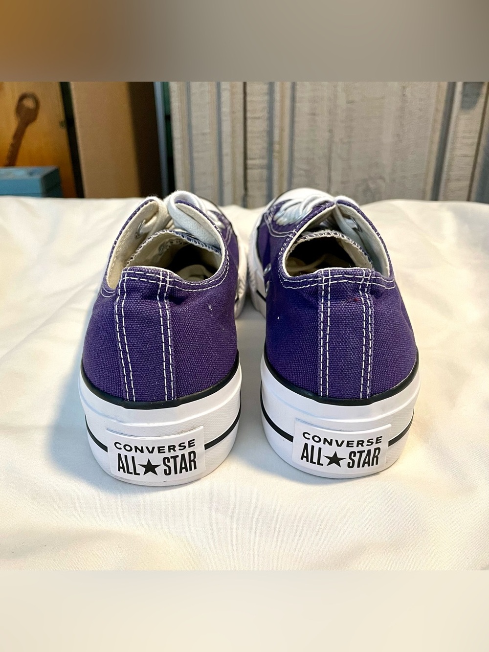 *VTG* CONVERSE “Chuck 70” Low Top Platform Sneakers-Purple-Wmn Size 7.5 - Canvas - Picture 3 of 11
